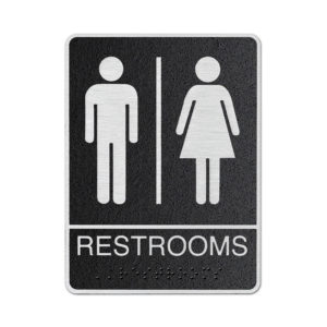 Metal Restroom Signs Men and Women